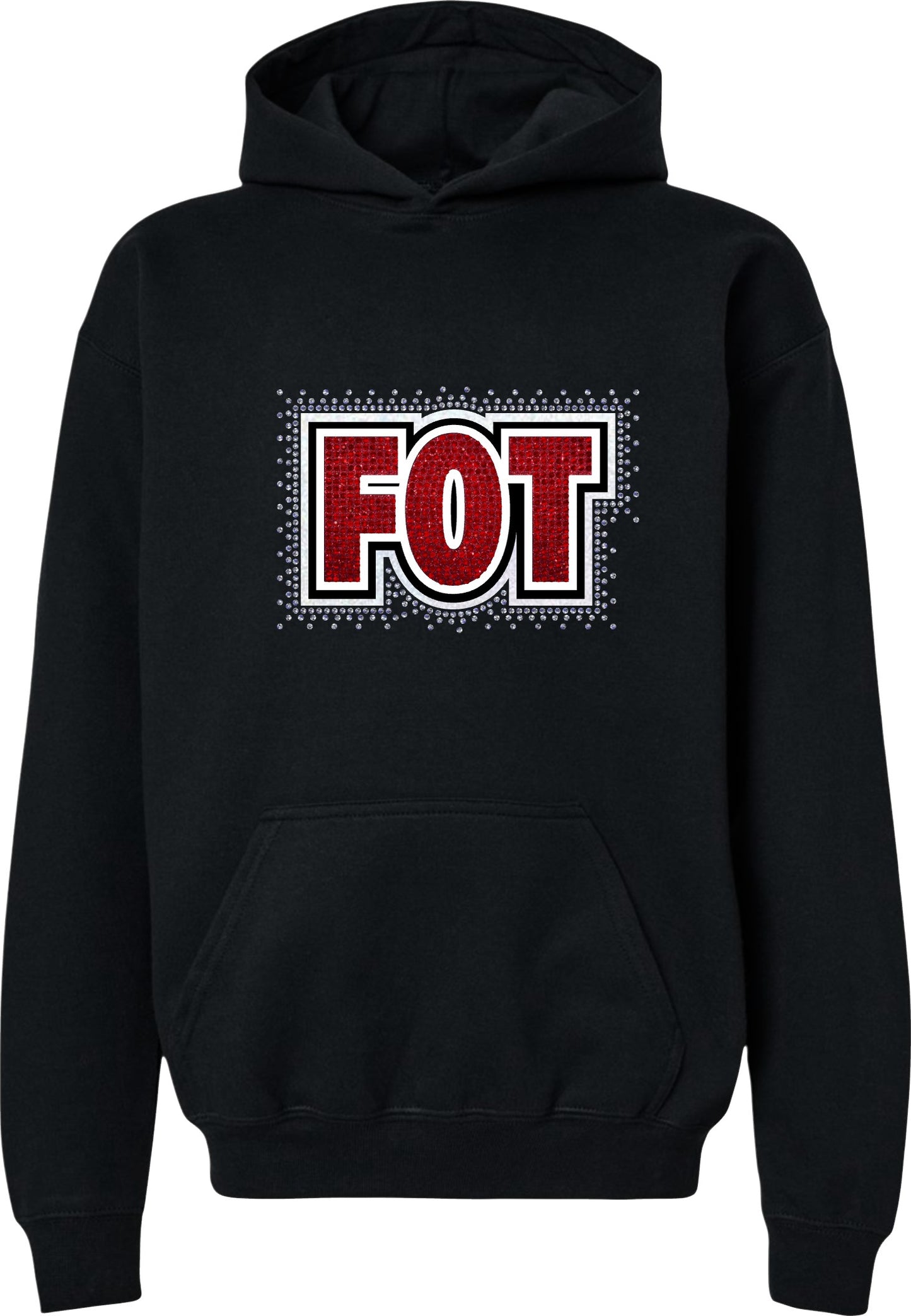 FOT Comp Style Red and White on Black Hoodie or Crewneck