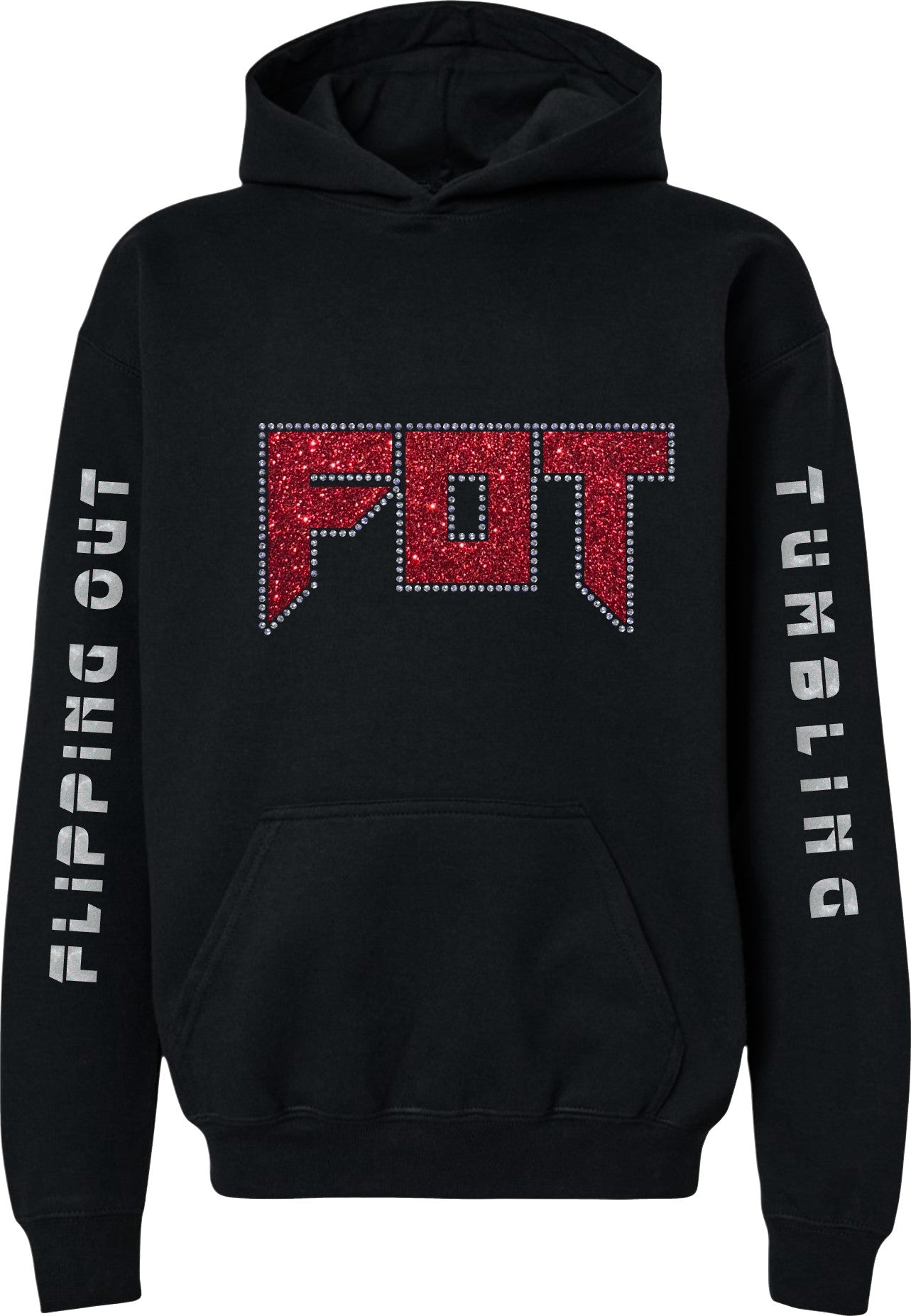 FOT Slay Blinged Out Red on Black Hoodie or Crewneck