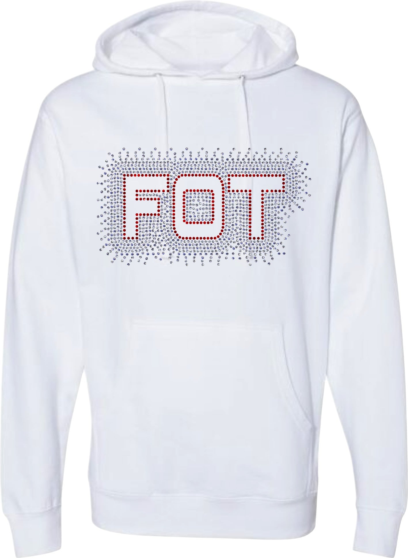 FOT Simple Scatter Red and Silver on White Hoodie or Crewneck