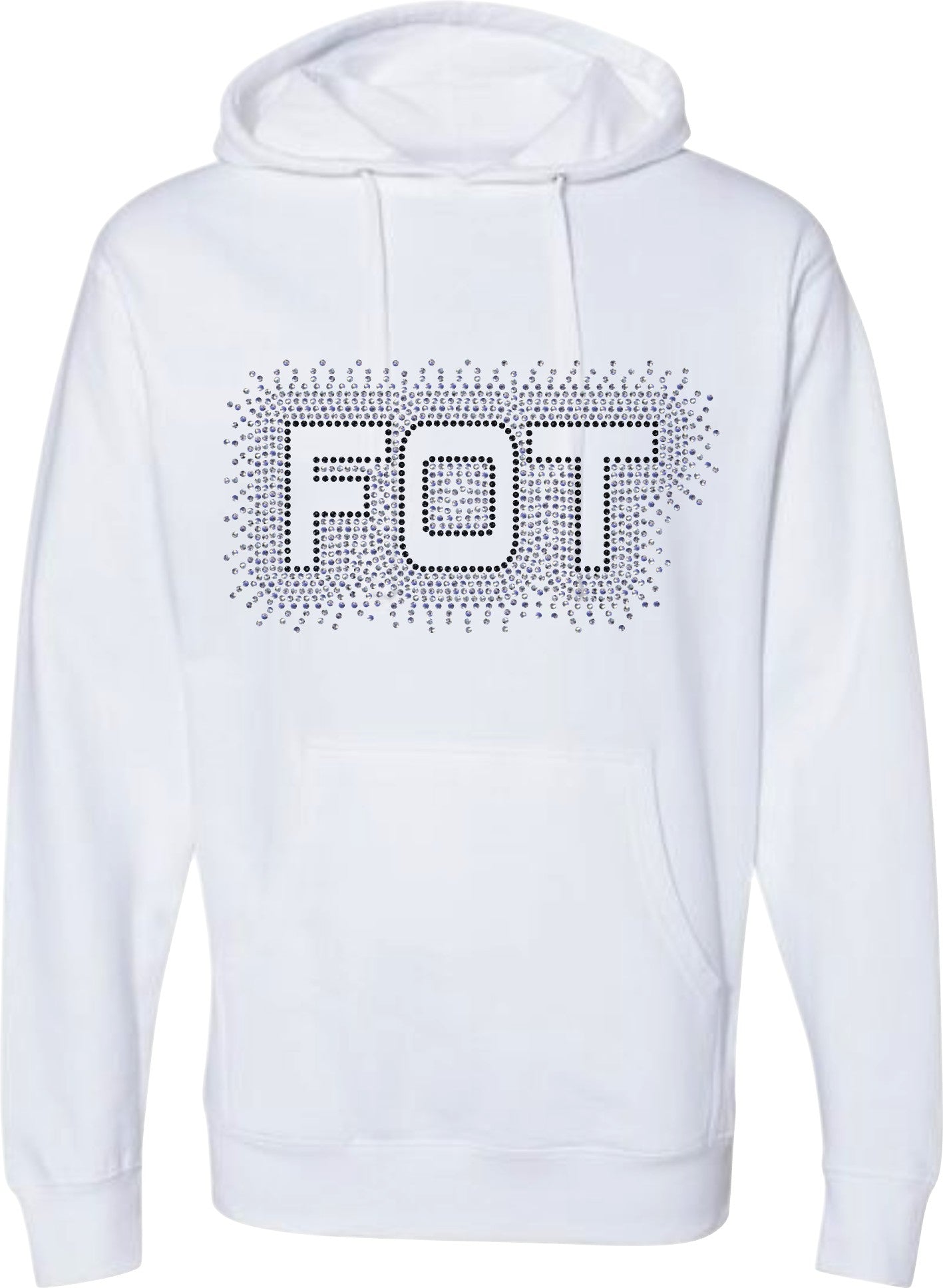 FOT Simple Scatter Black and Silver on White Hoodie or Crewneck