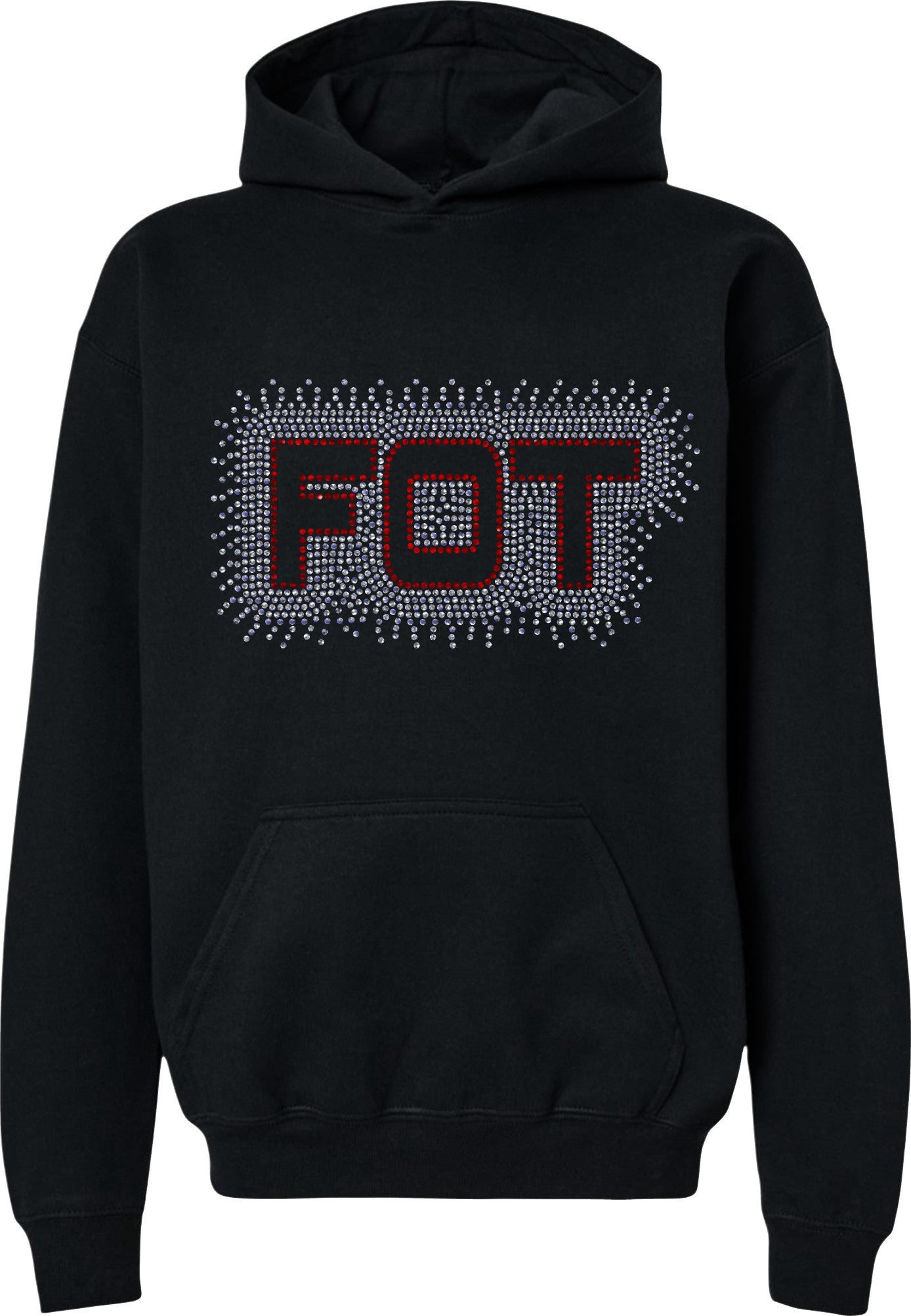 FOT Simple Scatter Red and Silver on Black Hoodie or Crewneck