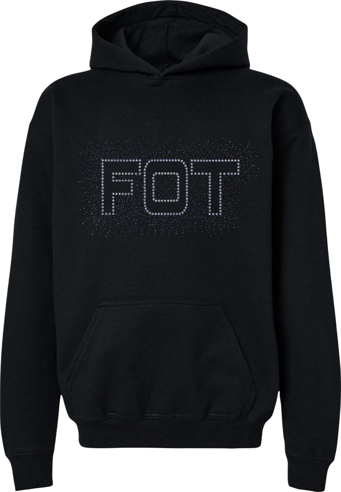 FOT Simple Scatter Silver and Black on Black Hoodie or Crewneck
