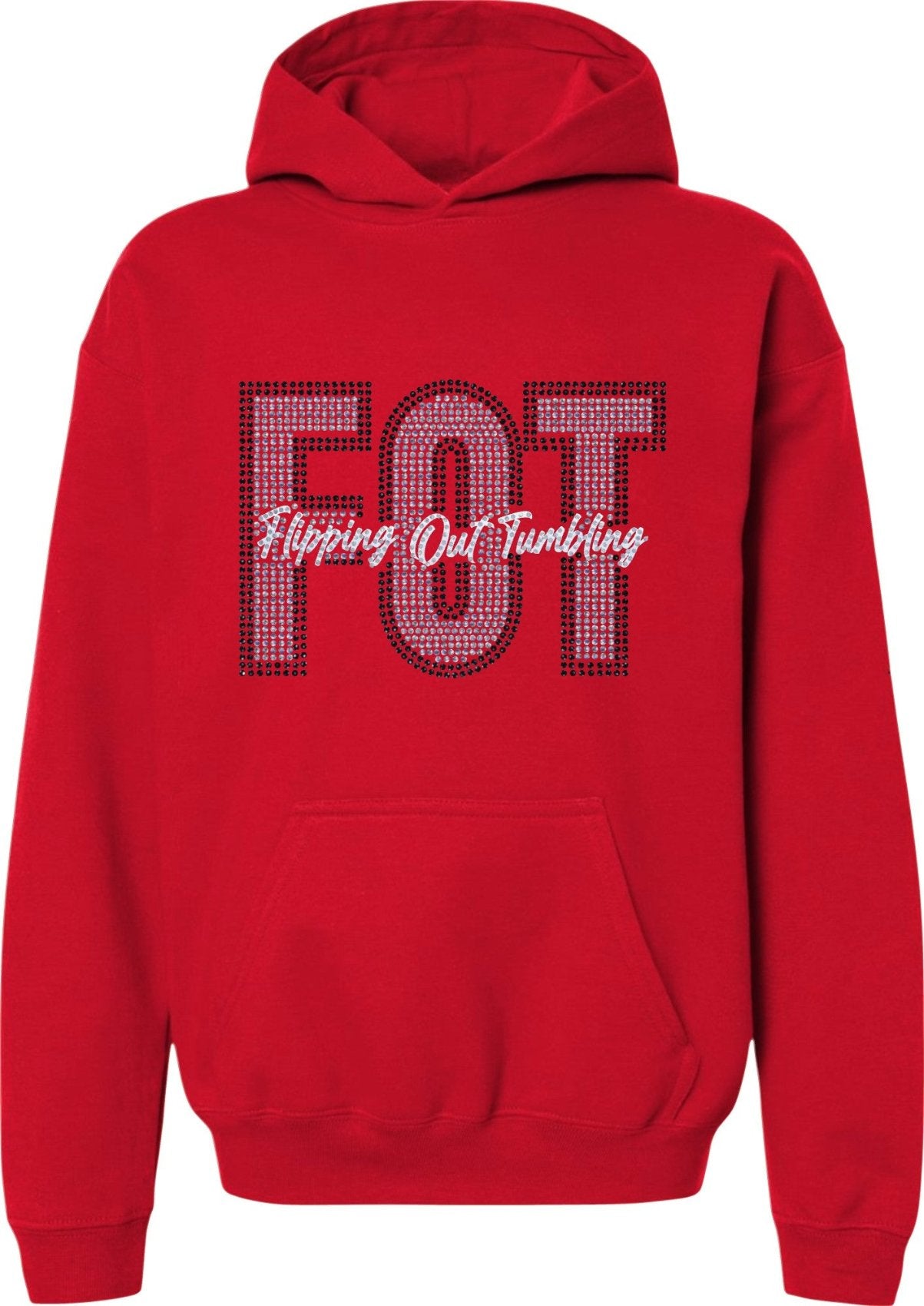 FOT Bold Mega Bling on Red Hoodie or Crewneck