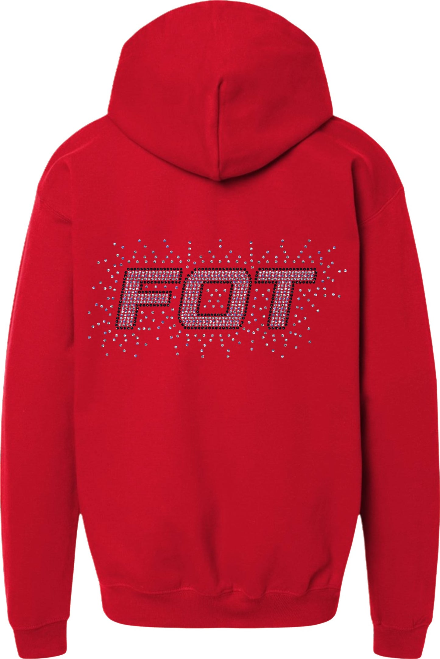 FOT Blinging Silver and Black on Red Hoodie, Crewneck, or Zip Up