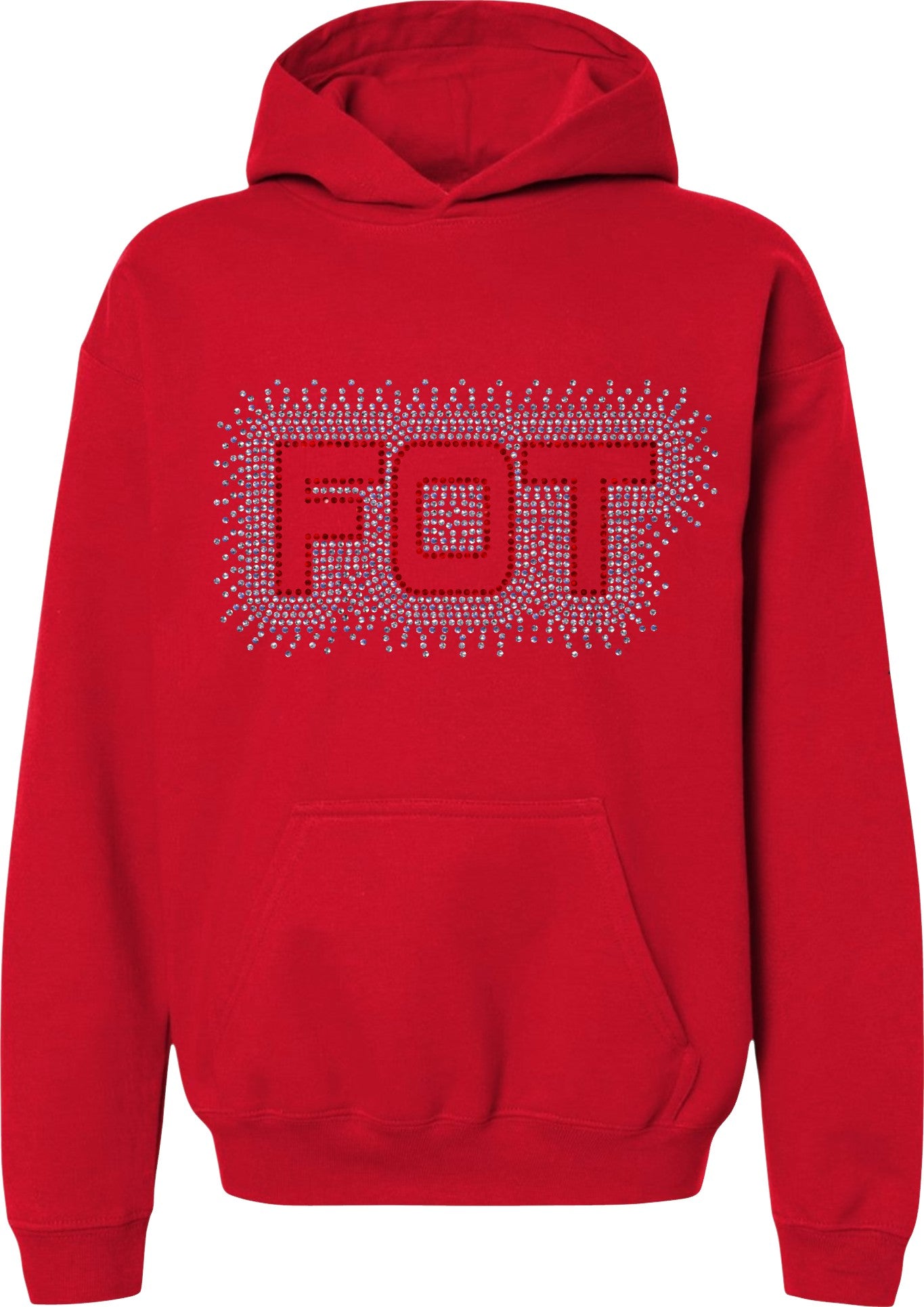 FOT Simple Scatter Red and Silver on Red Hoodie or Crewneck