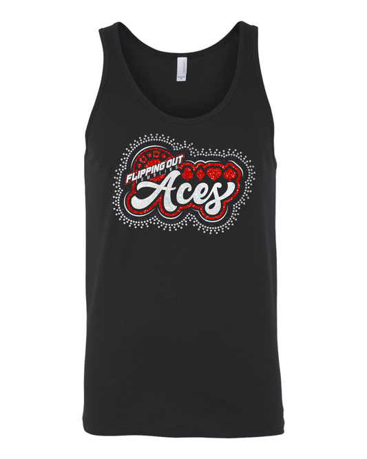 Aces Logo Glitter with Rhinestones [Black, Red, or White]