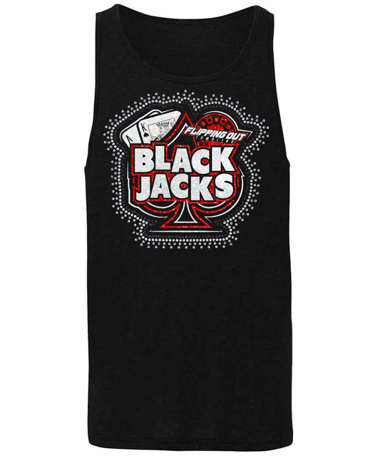 Blackjacks Logo Glitter with Rhinestones [Black, Red, or White]