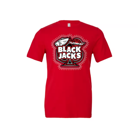 Blackjacks Logo Tee Regular with Rhinestones [Black, Red, or White]