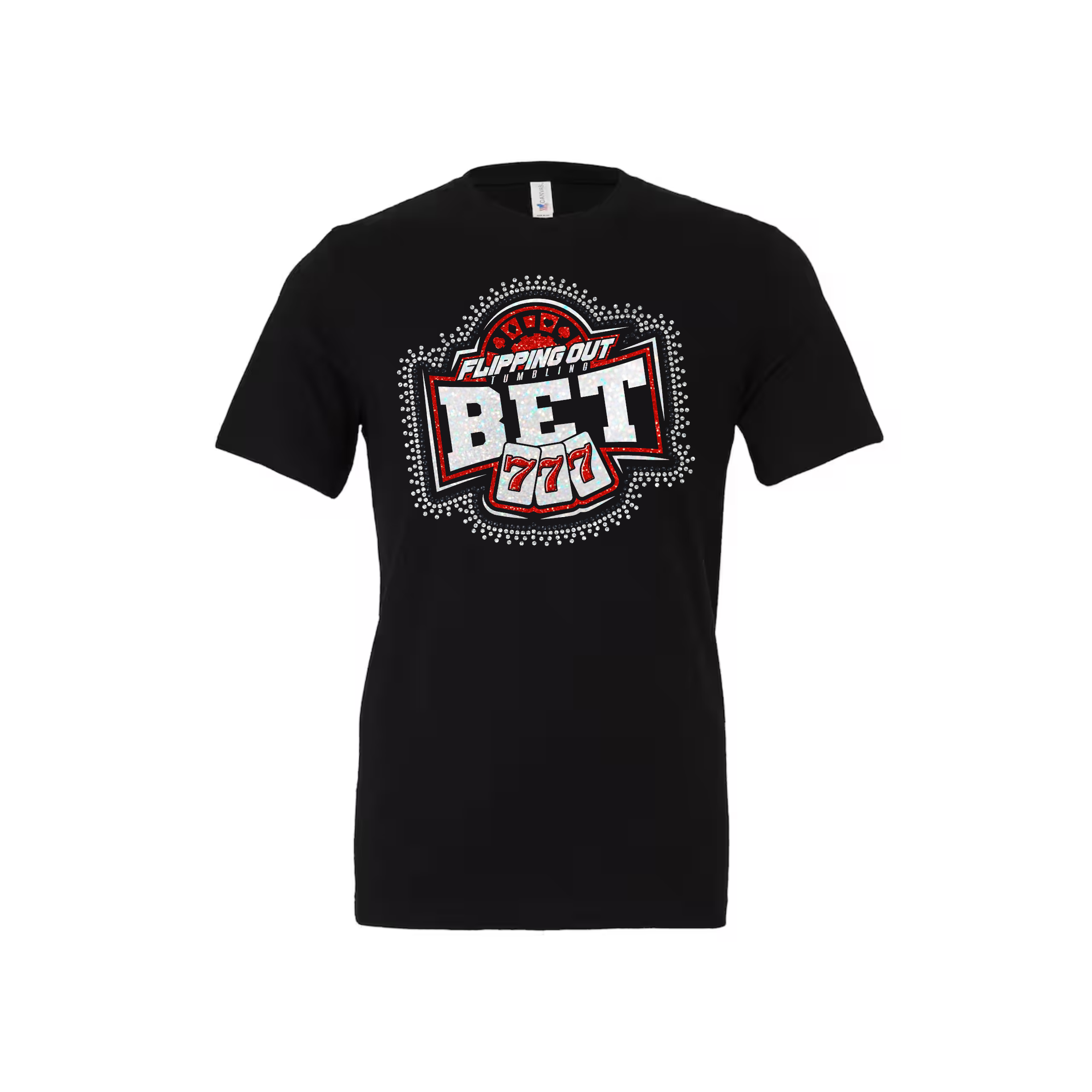 Bet Logo Tee Glitter with Rhinestones [Black, Red, or White]