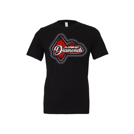 Diamonds Logo Tee Glitter with Rhinestones [Black, Red, or White]