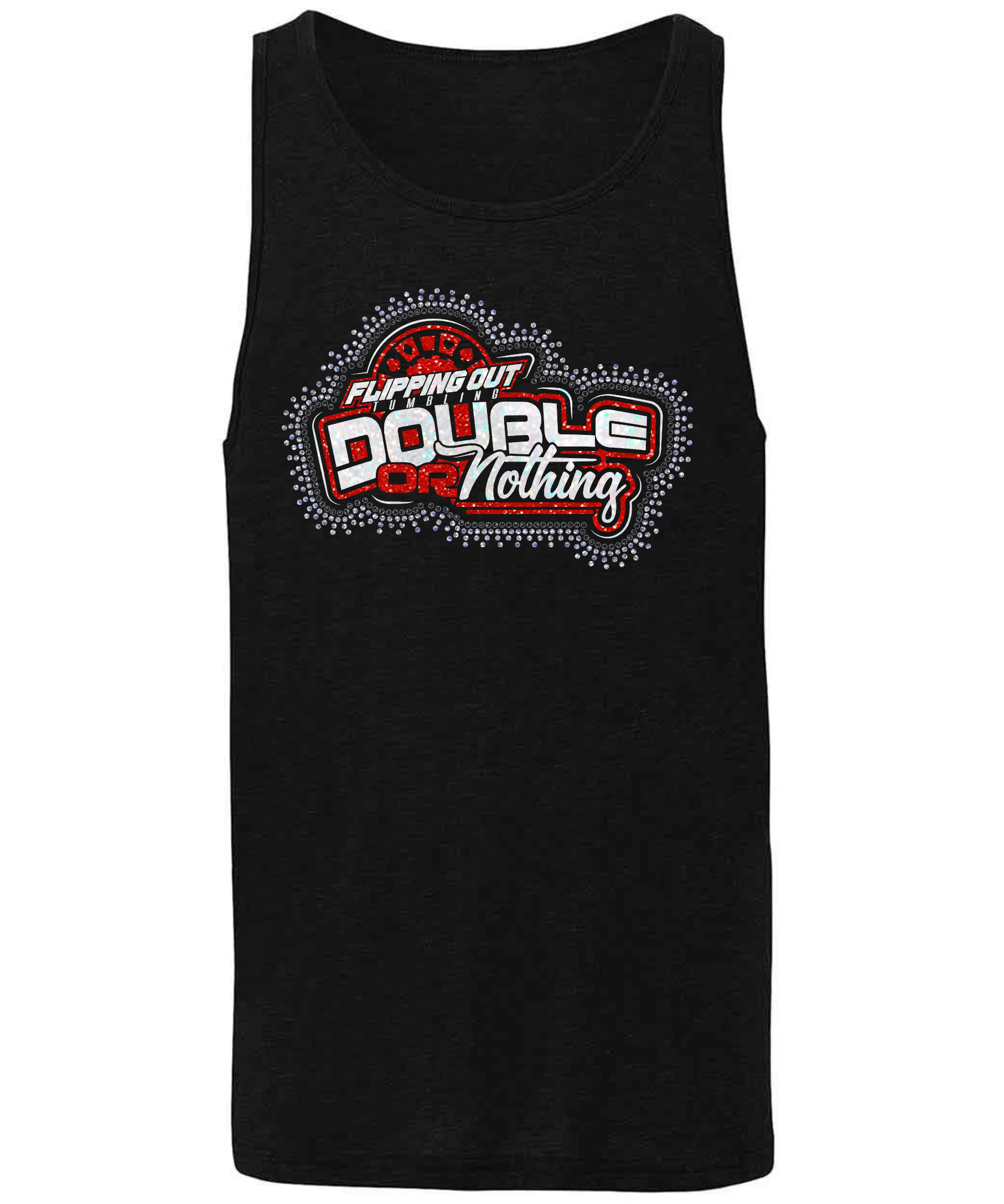 Double or Nothing Logo Glitter with Rhinestones [Black, Red, or White]