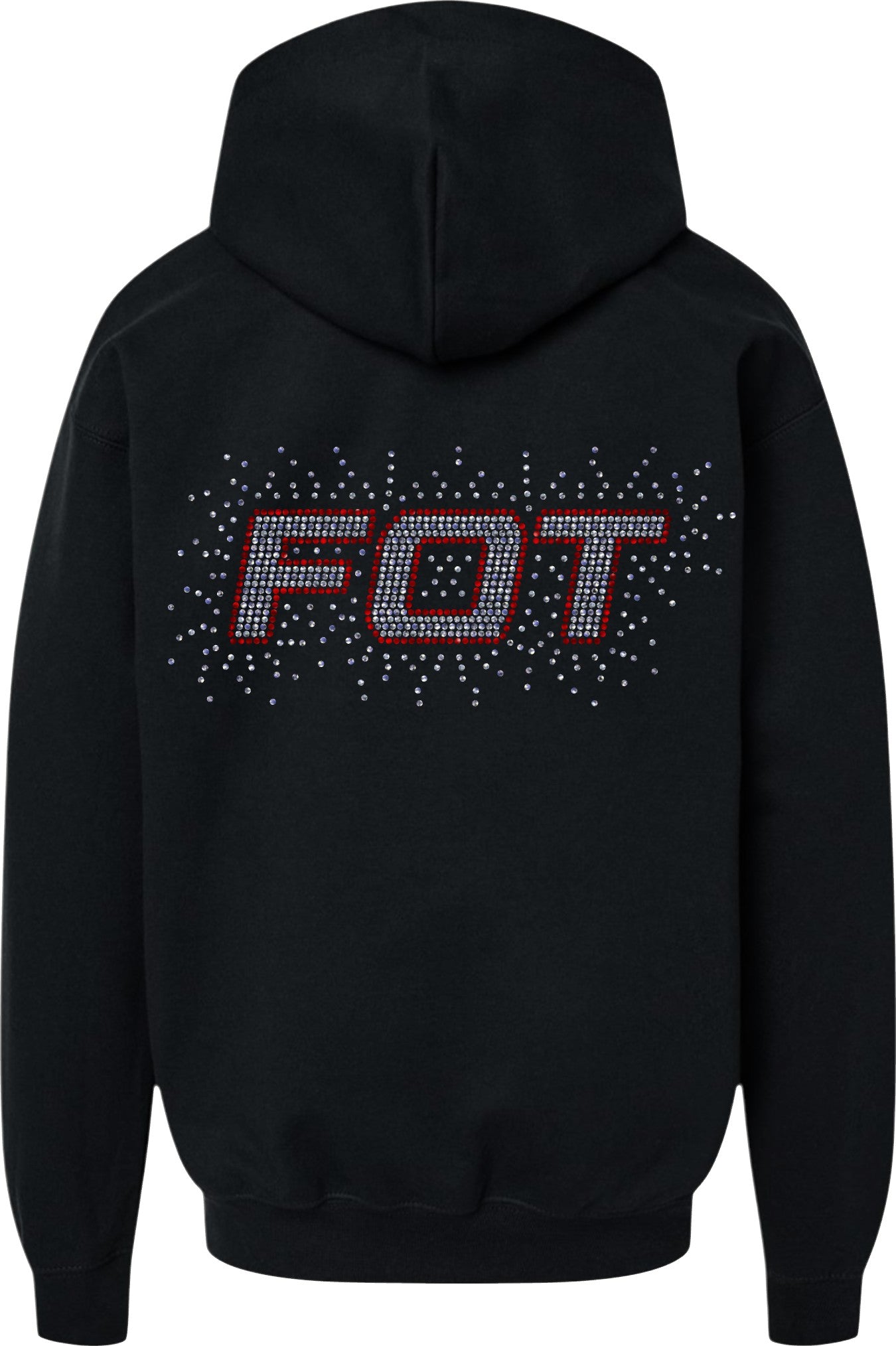 FOT Blinging Red and Silver on Black Hoodie, Crewneck, or Zip Up