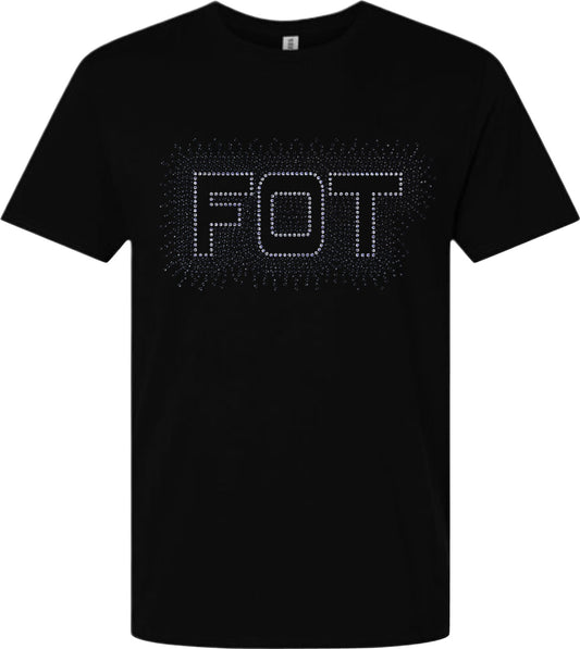 FOT Simple Scatter Silver and Black on Black Tee