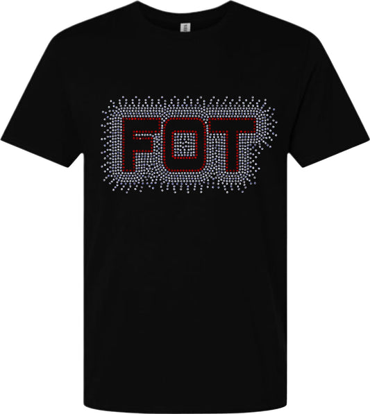 FOT Simple Scatter Red and Silver on Black Tee