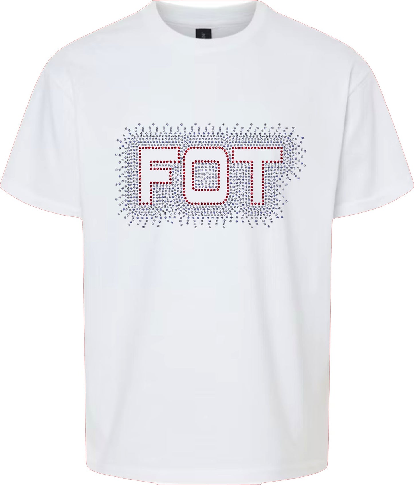 FOT Simple Scatter Red and Silver on White Tee