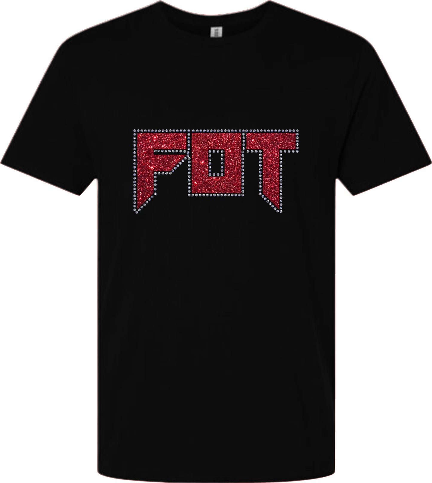 FOT Slay Blinged Out Red on Black Tee