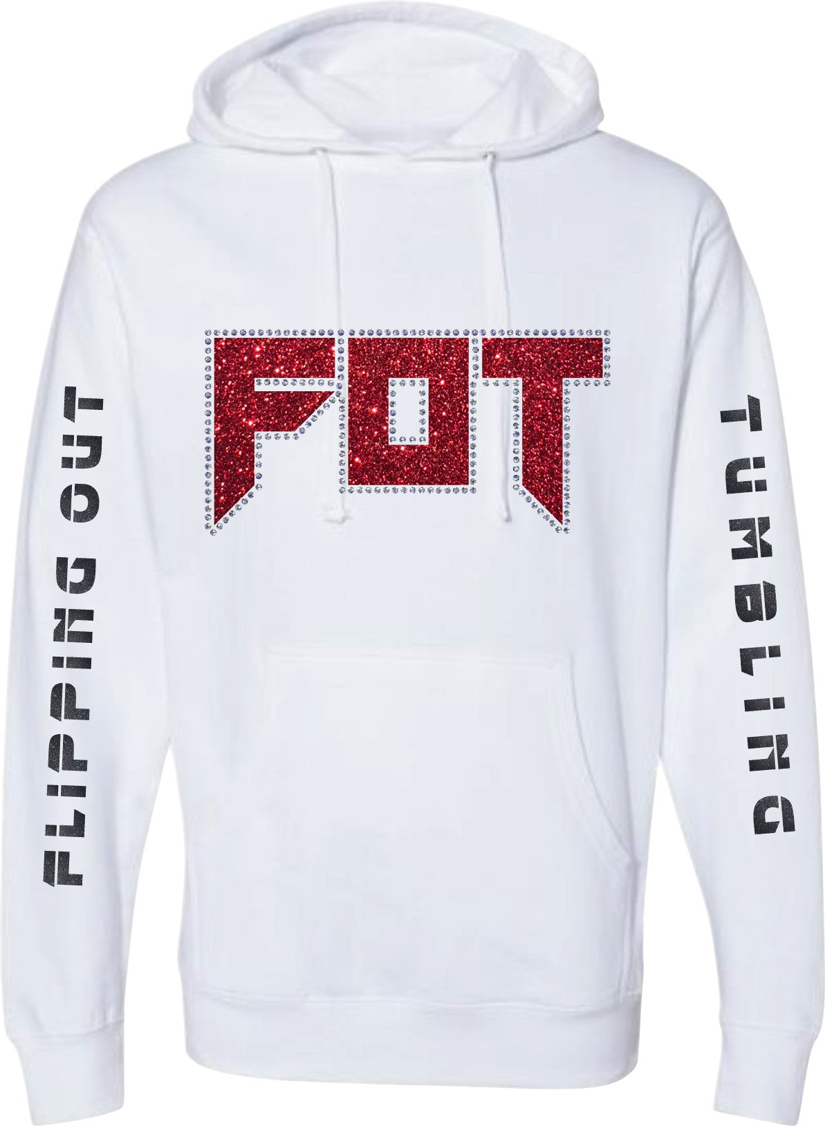 FOT Slay Blinged Out Red on White Hoodie or Crewneck