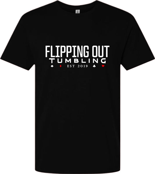 Flipping Out Tumbling Est 2019 on Black Tee