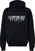 Flipping Out Tumbling Est 2019 on Black Hoodie or Crewneck