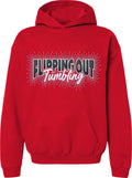 Flipping Out Tumbling Blinged Out Scatter on Red Hoodie or Crewneck
