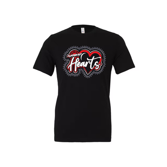 Hearts Logo Tee Regular with Rhinestones [Black, Red, or White]