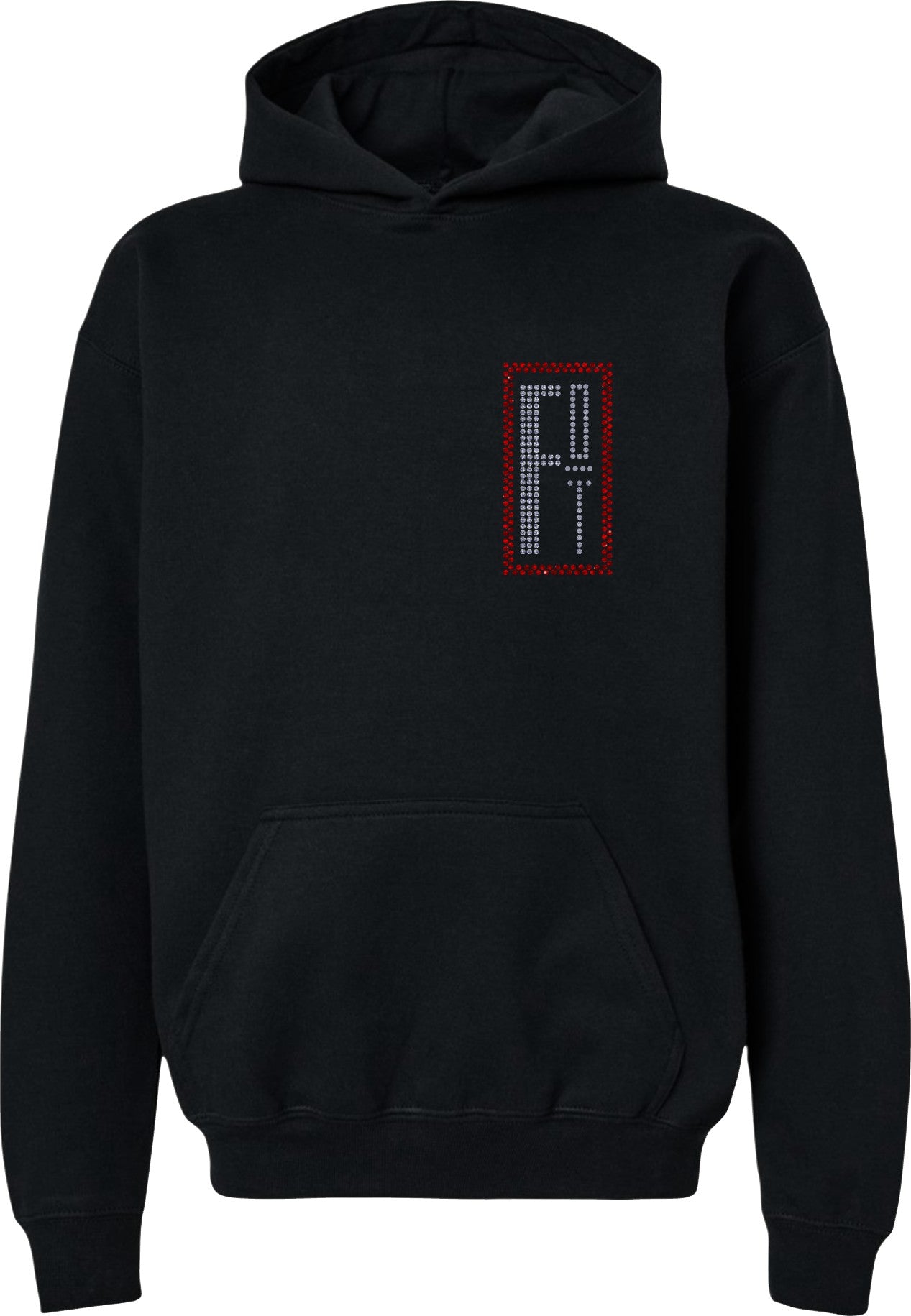 FOT Blinging Red and Silver on Black Hoodie, Crewneck, or Zip Up