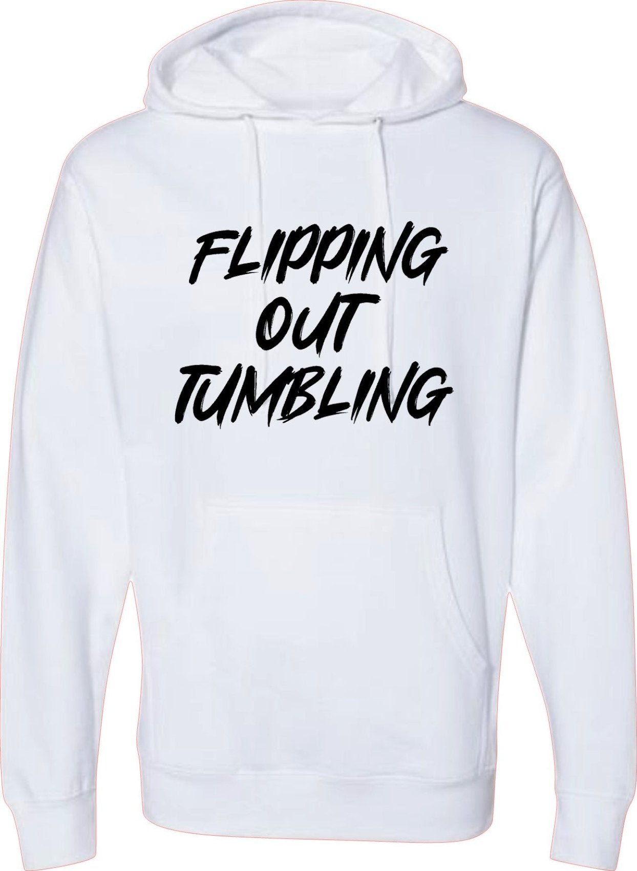 Flipping Out Tumbling Fierce Black on White Hoodie or Crewneck