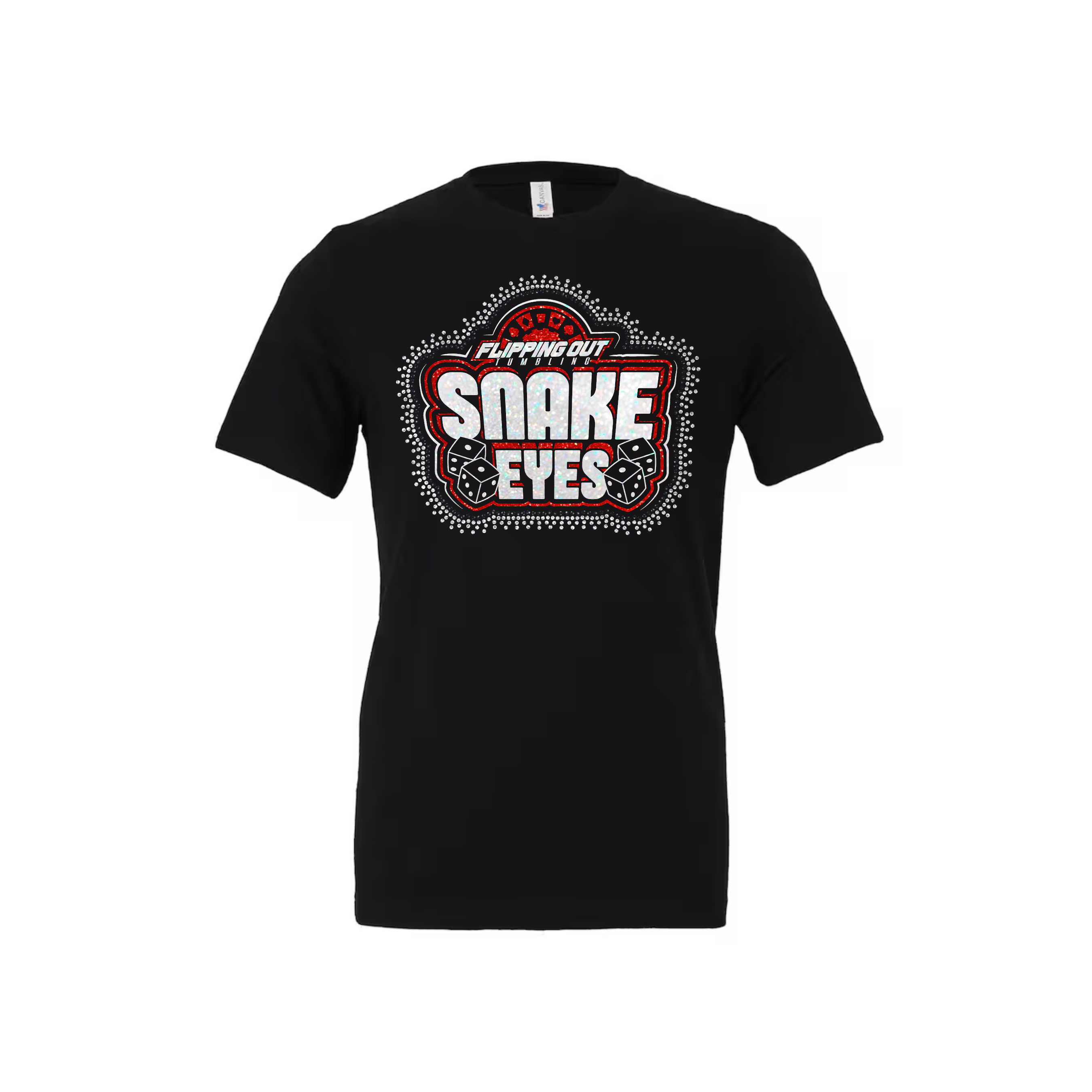 Snake Eyes Logo Tee Glitter with Rhinestones [Black, Red, or White]