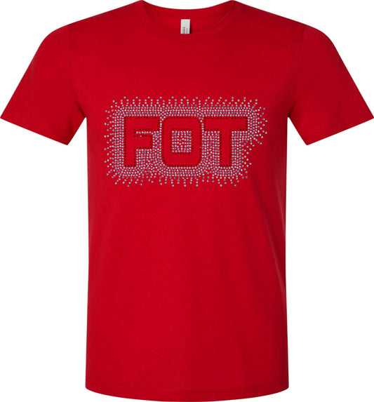 FOT Simple Scatter Red and Silver on Red Tee