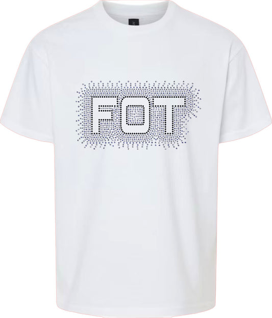 FOT Simple Scatter Black and Silver on White Tee