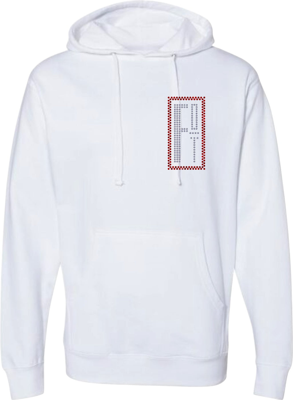 FOT Blinging Red and Silver on White Hoodie, Crewneck, or Zip Up